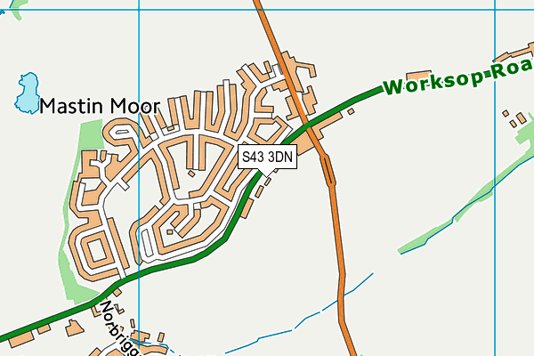 S43 3DN map - OS VectorMap District (Ordnance Survey)
