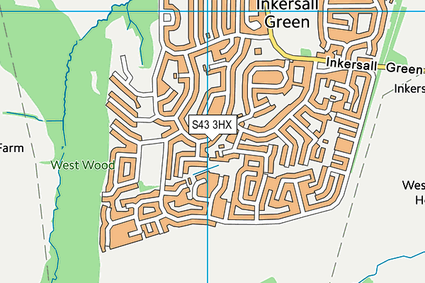 S43 3HX map - OS VectorMap District (Ordnance Survey) S43 3HX map - OS VectorMap District (Ordnance Survey)