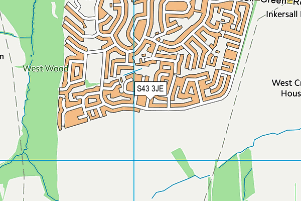 S43 3JE map - OS VectorMap District (Ordnance Survey) S43 3JE map - OS VectorMap District (Ordnance Survey)