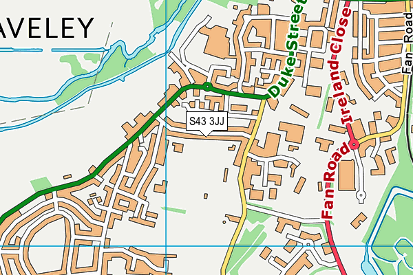 S43 3JJ map - OS VectorMap District (Ordnance Survey)