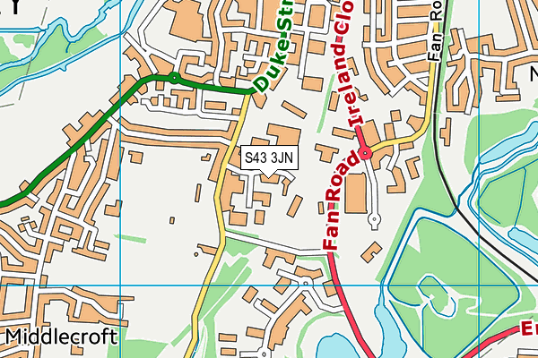 S43 3JN map - OS VectorMap District (Ordnance Survey) S43 3JN map - OS VectorMap District (Ordnance Survey)