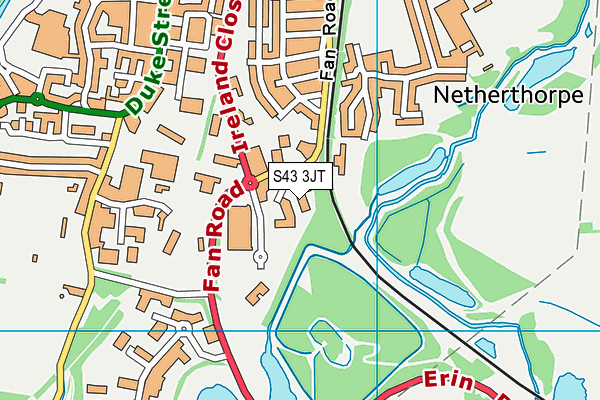 S43 3JT map - OS VectorMap District (Ordnance Survey) S43 3JT map - OS VectorMap District (Ordnance Survey)
