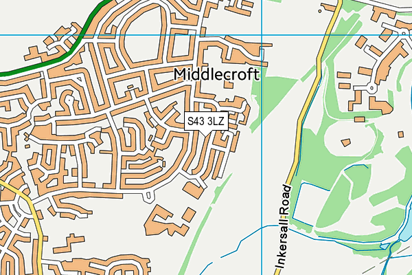 S43 3LZ map - OS VectorMap District (Ordnance Survey) S43 3LZ map - OS VectorMap District (Ordnance Survey)