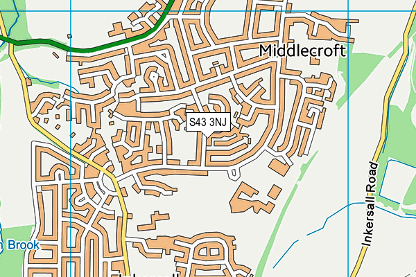 S43 3NJ map - OS VectorMap District (Ordnance Survey) S43 3NJ map - OS VectorMap District (Ordnance Survey)