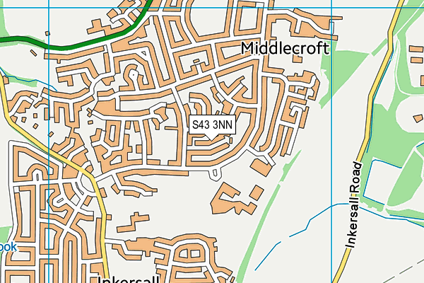 S43 3NN map - OS VectorMap District (Ordnance Survey) S43 3NN map - OS VectorMap District (Ordnance Survey)
