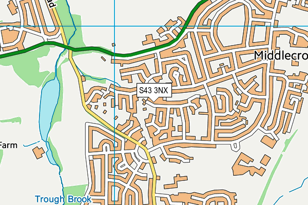 S43 3NX map - OS VectorMap District (Ordnance Survey) S43 3NX map - OS VectorMap District (Ordnance Survey)
