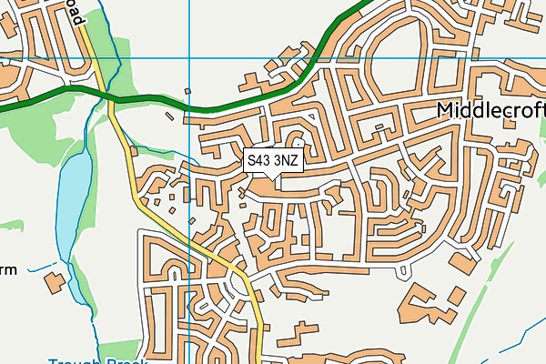 S43 3NZ map - OS VectorMap District (Ordnance Survey) S43 3NZ map - OS VectorMap District (Ordnance Survey)