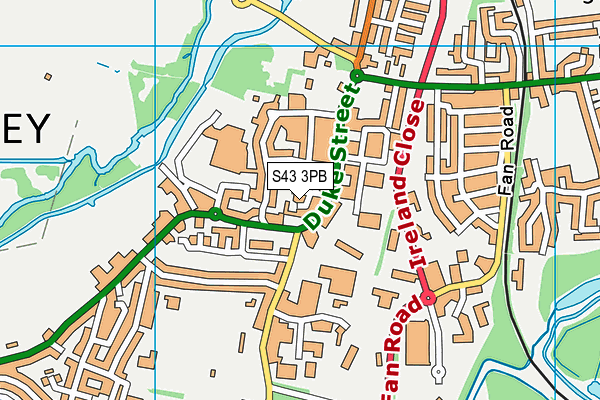 S43 3PB map - OS VectorMap District (Ordnance Survey)