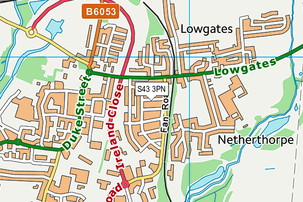 S43 3PN map - OS VectorMap District (Ordnance Survey) S43 3PN map - OS VectorMap District (Ordnance Survey)
