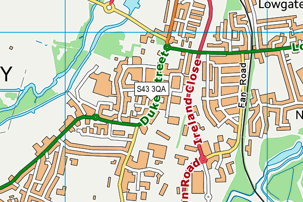 S43 3QA map - OS VectorMap District (Ordnance Survey) S43 3QA map - OS VectorMap District (Ordnance Survey)