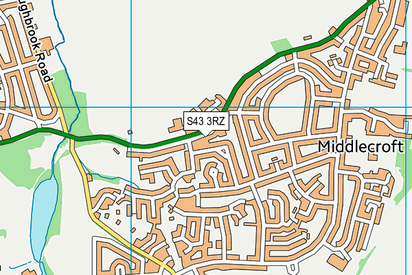 S43 3RZ map - OS VectorMap District (Ordnance Survey) S43 3RZ map - OS VectorMap District (Ordnance Survey)