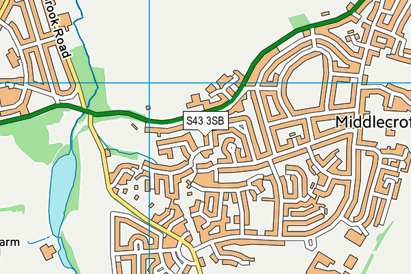 S43 3SB map - OS VectorMap District (Ordnance Survey) S43 3SB map - OS VectorMap District (Ordnance Survey)