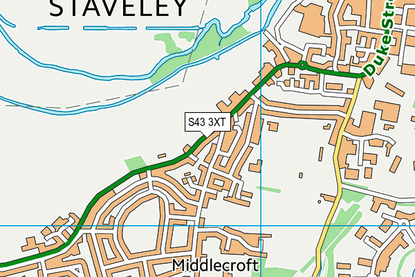 S43 3XT map - OS VectorMap District (Ordnance Survey)