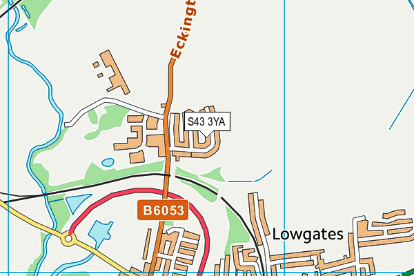 S43 3YA map - OS VectorMap District (Ordnance Survey) S43 3YA map - OS VectorMap District (Ordnance Survey)