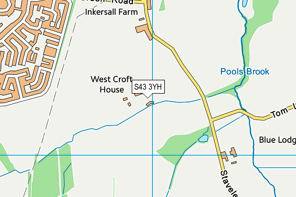 S43 3YH map - OS VectorMap District (Ordnance Survey)