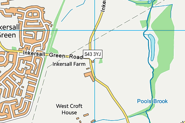 S43 3YJ map - OS VectorMap District (Ordnance Survey) S43 3YJ map - OS VectorMap District (Ordnance Survey)