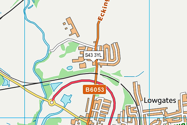 S43 3YL map - OS VectorMap District (Ordnance Survey) S43 3YL map - OS VectorMap District (Ordnance Survey)