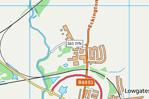 S43 3YN map - OS VectorMap District (Ordnance Survey) S43 3YN map - OS VectorMap District (Ordnance Survey)