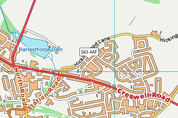 S43 4AF map - OS VectorMap District (Ordnance Survey) S43 4AF map - OS VectorMap District (Ordnance Survey)