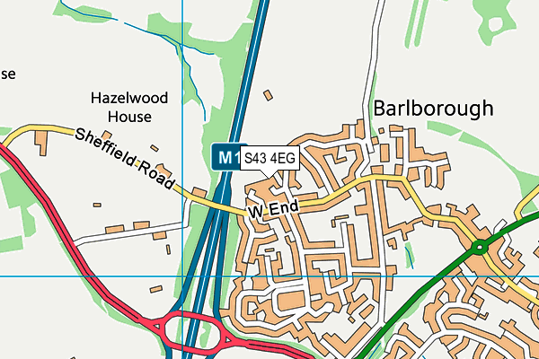 S43 4EG map - OS VectorMap District (Ordnance Survey) S43 4EG map - OS VectorMap District (Ordnance Survey)