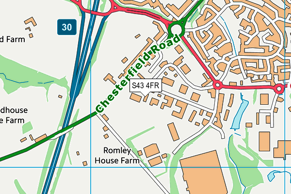 S43 4FR map - OS VectorMap District (Ordnance Survey) S43 4FR map - OS VectorMap District (Ordnance Survey)