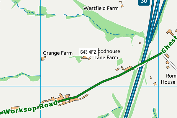 S43 4FZ map - OS VectorMap District (Ordnance Survey) S43 4FZ map - OS VectorMap District (Ordnance Survey)