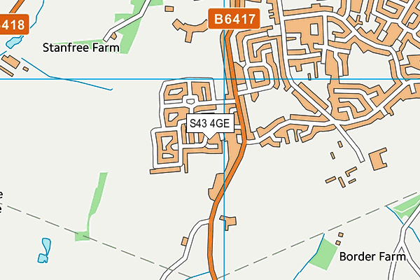 S43 4GE map - OS VectorMap District (Ordnance Survey) S43 4GE map - OS VectorMap District (Ordnance Survey)