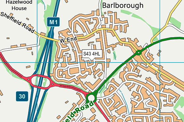 S43 4HL map - OS VectorMap District (Ordnance Survey) S43 4HL map - OS VectorMap District (Ordnance Survey)