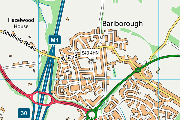 S43 4HN map - OS VectorMap District (Ordnance Survey)