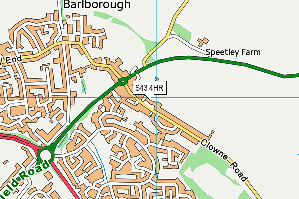 S43 4HR map - OS VectorMap District (Ordnance Survey)