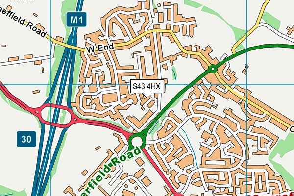 S43 4HX map - OS VectorMap District (Ordnance Survey) S43 4HX map - OS VectorMap District (Ordnance Survey)