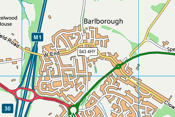 S43 4HY map - OS VectorMap District (Ordnance Survey) S43 4HY map - OS VectorMap District (Ordnance Survey)