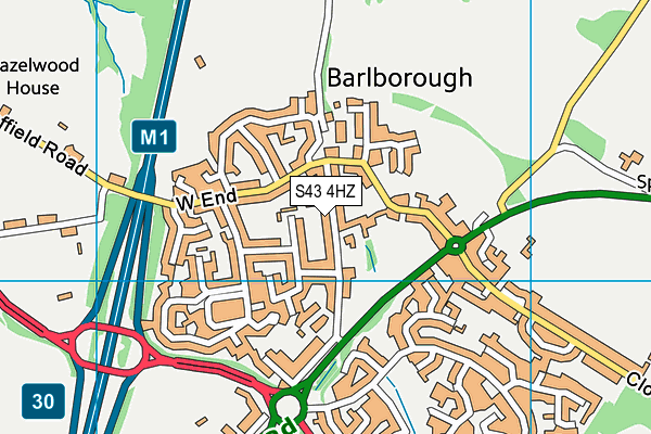 S43 4HZ map - OS VectorMap District (Ordnance Survey) S43 4HZ map - OS VectorMap District (Ordnance Survey)
