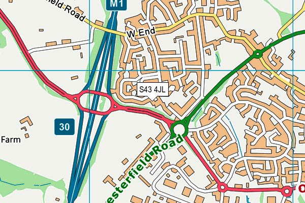 S43 4JL map - OS VectorMap District (Ordnance Survey) S43 4JL map - OS VectorMap District (Ordnance Survey)