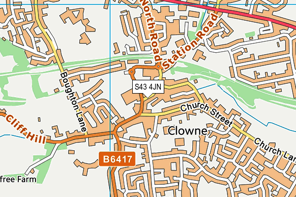 S43 4JN map - OS VectorMap District (Ordnance Survey)