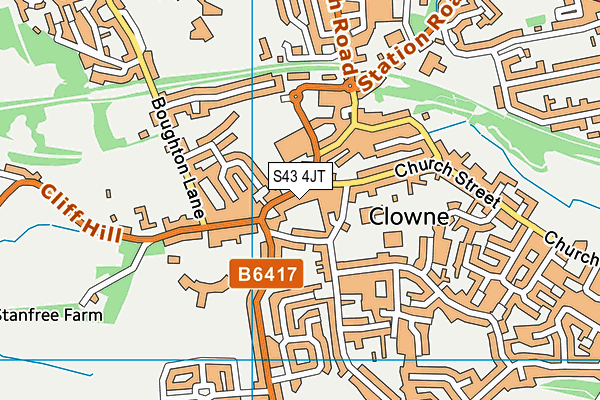 S43 4JT map - OS VectorMap District (Ordnance Survey)