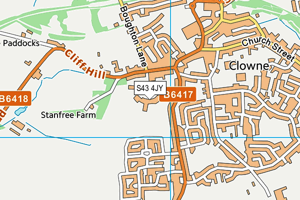 S43 4JY map - OS VectorMap District (Ordnance Survey) S43 4JY map - OS VectorMap District (Ordnance Survey)