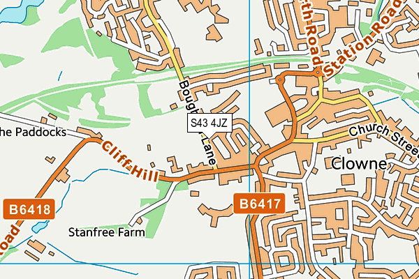 S43 4JZ map - OS VectorMap District (Ordnance Survey) S43 4JZ map - OS VectorMap District (Ordnance Survey)