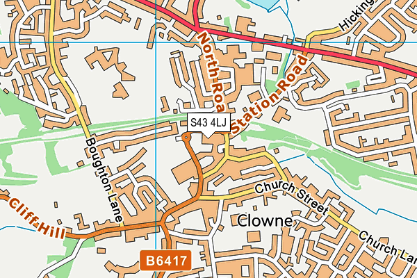 S43 4LJ map - OS VectorMap District (Ordnance Survey) S43 4LJ map - OS VectorMap District (Ordnance Survey)