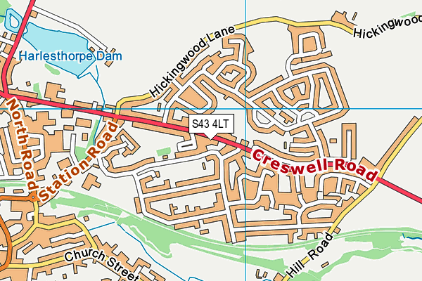 S43 4LT map - OS VectorMap District (Ordnance Survey)