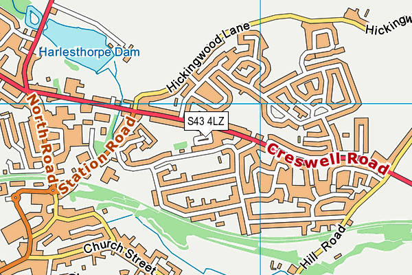 S43 4LZ map - OS VectorMap District (Ordnance Survey) S43 4LZ map - OS VectorMap District (Ordnance Survey)