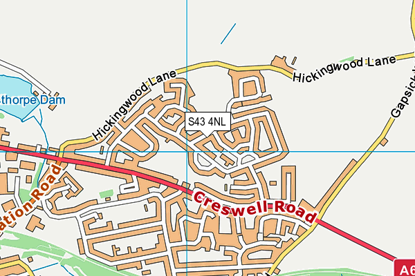 S43 4NL map - OS VectorMap District (Ordnance Survey) S43 4NL map - OS VectorMap District (Ordnance Survey)