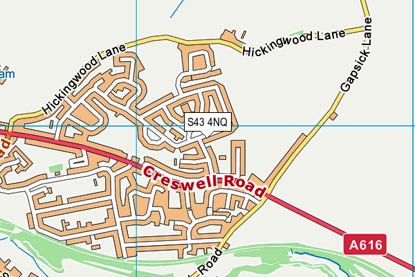 S43 4NQ map - OS VectorMap District (Ordnance Survey)