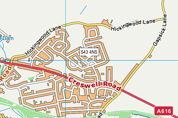 S43 4NS map - OS VectorMap District (Ordnance Survey) S43 4NS map - OS VectorMap District (Ordnance Survey)