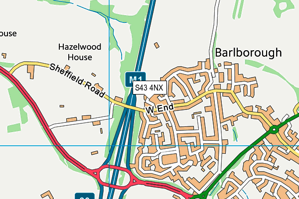 S43 4NX map - OS VectorMap District (Ordnance Survey) S43 4NX map - OS VectorMap District (Ordnance Survey)