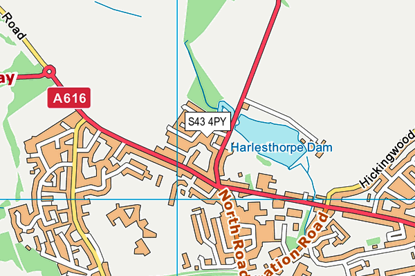 S43 4PY map - OS VectorMap District (Ordnance Survey) S43 4PY map - OS VectorMap District (Ordnance Survey)