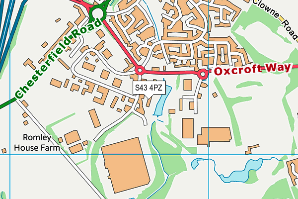 S43 4PZ map - OS VectorMap District (Ordnance Survey) S43 4PZ map - OS VectorMap District (Ordnance Survey)