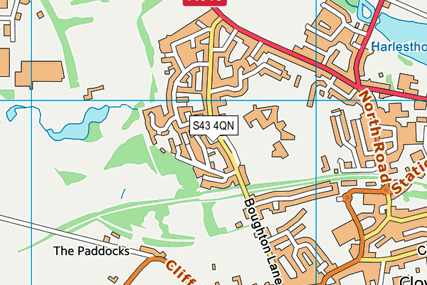 S43 4QN map - OS VectorMap District (Ordnance Survey)