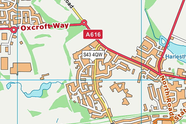 S43 4QW map - OS VectorMap District (Ordnance Survey) S43 4QW map - OS VectorMap District (Ordnance Survey)