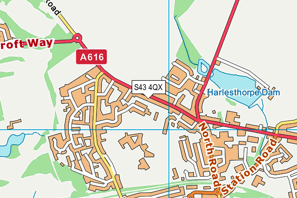 S43 4QX map - OS VectorMap District (Ordnance Survey) S43 4QX map - OS VectorMap District (Ordnance Survey)